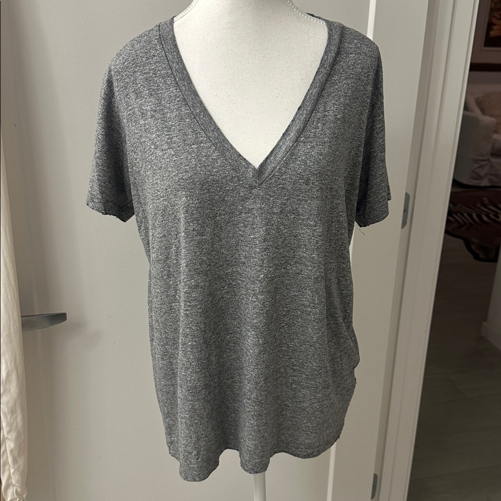 Current/Elliott Perfect V-Neck Tee in heather grey size 2